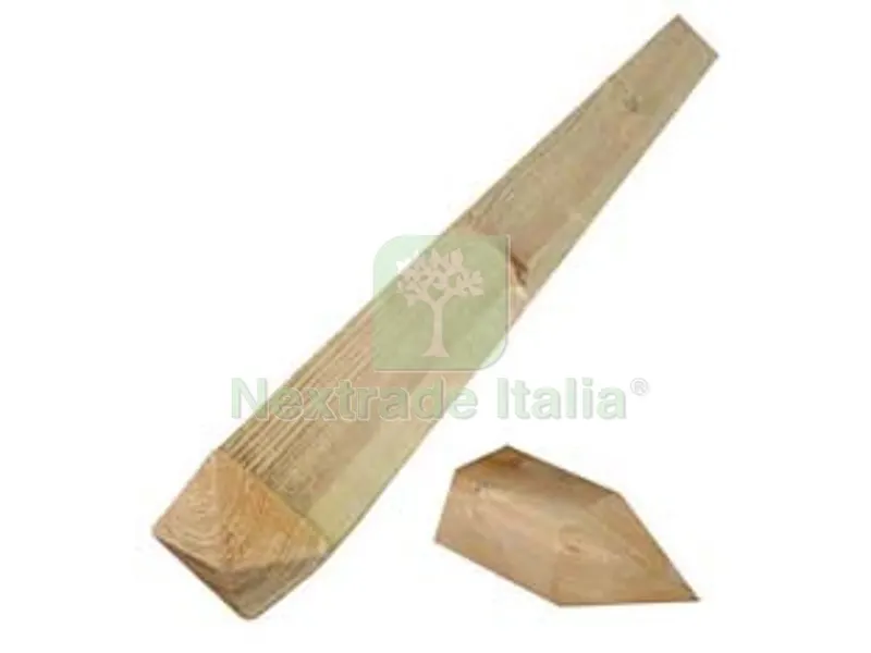 PALO IN PINO IMPREGNATO CON TESTA DIAMANTATA E PUNTA - cm.7x7x150h. — Recinzioni in legno — rif. FERX.FER295208