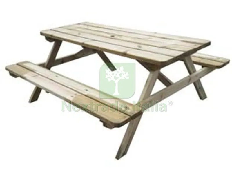 TAVOLO PICNIC IN PINO IMPREGNATO - cm.179x150x70h. — Recinzioni in legno — rif. FERX.FER295215
