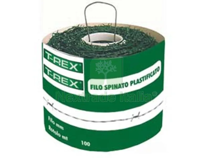 Filo Ferro Spinato Zincato e Plastificato - rotolo da mt.100 — Interruttori e prese — rif. FERX.FER297615