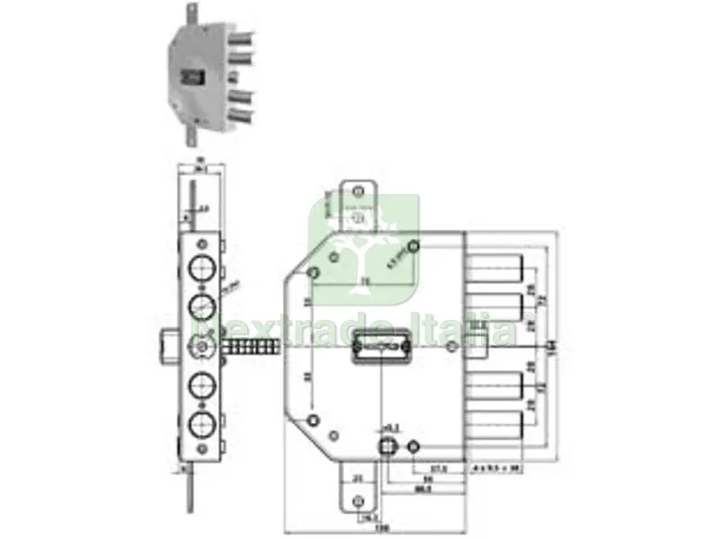 Serratura Triplice Applicare con Scrocco Doppia Mappa Blindate 2155MRX - mm.60 DX (2155MRX) — Chiavi grezze e duplicati — rif. FERX.FER300070 Serratura Triplice Applicare con Scrocco Doppia Mappa Blindate 2155MRX - mm.60 DX (2155MRX) — Chiavi grezze e duplicati — rif. FERX.FER300070