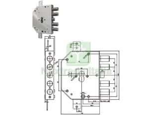 Serratura Triplice Applicare con Scrocco Cilindro EU. Blindate 2155PEN-BLOC - MM.60 DX (2155PEN-01NCL) — Serrature e cilindri — rif. FERX.FER300094