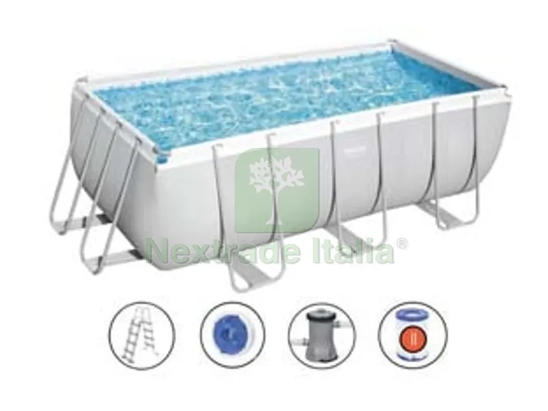 piscina power steel rettangolare con telaio portante cm.412x201x122h. - kg.73,5 - lt.8.124 - filtro cartuccia(art.56456) — Tempo libero outdoor — rif. FERX.FER300520