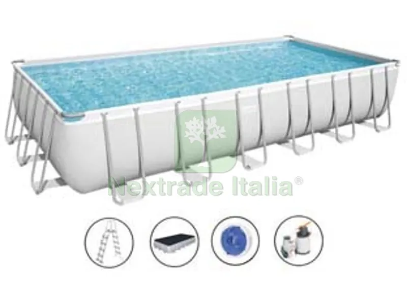 piscina power steel rettangolare telaio portante cm.732x366x132h. -kg.171,1 - lt.30.045 - filtro sabbia (art.56475) — Tempo libero outdoor — rif. FERX.FER300537 piscina power steel rettangolare telaio portante cm.732x366x132h. -kg.171,1 - lt.30.045 - filtro sabbia (art.56475) — Tempo libero outdoor — rif. FERX.FER300537