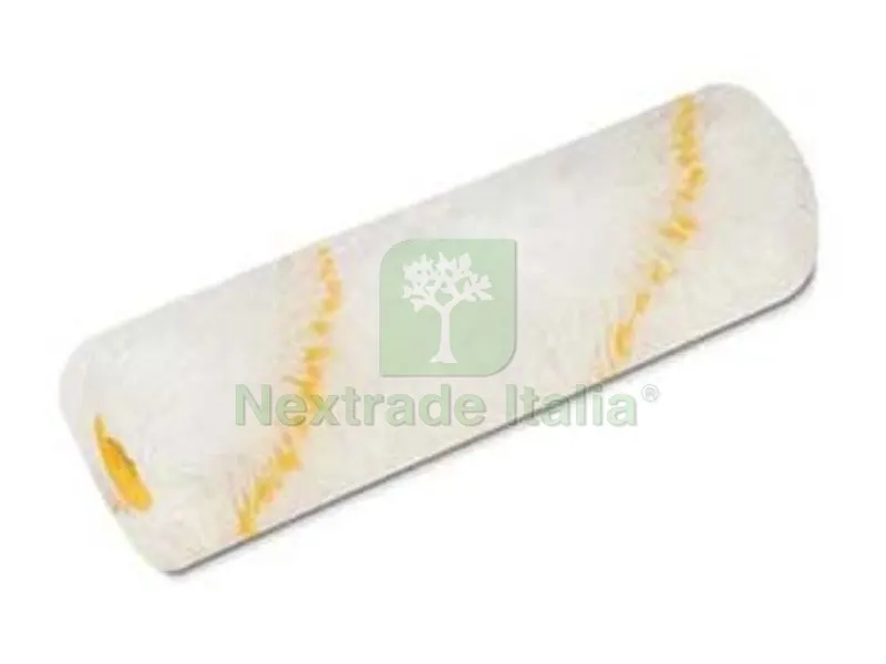 10PZ Rullino Tessuto Cordonato Bianco Riga Gialla Serie 201 - cm.10 — Pennelli e rulli — rif. FERX.FER93699