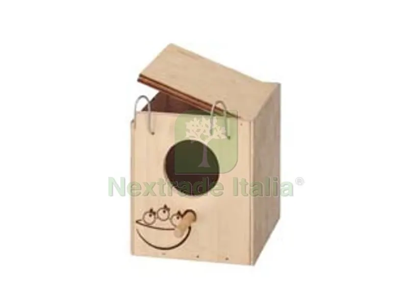 6PZ NIDO IN LEGNO PER GABBIA UCCELLI - cm.11,5x12,5x12h. - foro entrata ? cm.4 — Olio miscela e carburanti giardinaggio — rif. FERX.FER304177