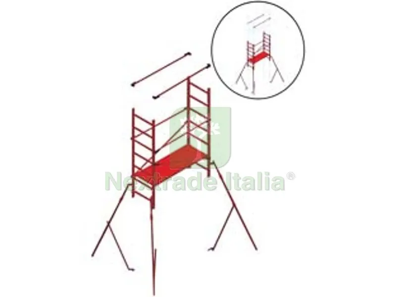 PROLUNGA CON STABILIZZATORI E PIANO PER TRABATTELLO "PINNA CLIC" - peso Kg.33 — Scale e ponteggi — rif. FERX.FER304191 PROLUNGA CON STABILIZZATORI E PIANO PER TRABATTELLO "PINNA CLIC" - peso Kg.33 — Scale e ponteggi — rif. FERX.FER304191