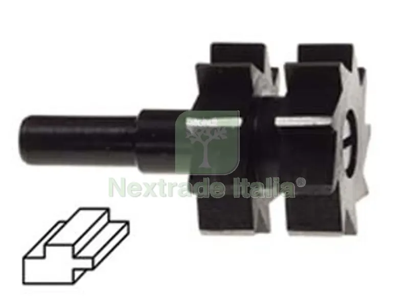 FRESA SAGOMATA DOPPIA BATTUTA PER INCASTRI - ? mm.30x22 codolo mm.8, per il legno PG 367.00 — Punte, frese e dischi — rif. FERX.FER307086