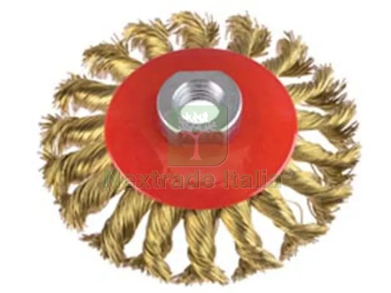 SPAZZOLA CIRCOLARE CONICA FILI IN ACCIAIO A MAZZETTI RITORTI - ? mm.100 PG 468.30 — Punte, frese e dischi — rif. FERX.FER425223 SPAZZOLA CIRCOLARE CONICA FILI IN ACCIAIO A MAZZETTI RITORTI - ? mm.100 PG 468.30 — Punte, frese e dischi — rif. FERX.FER425223