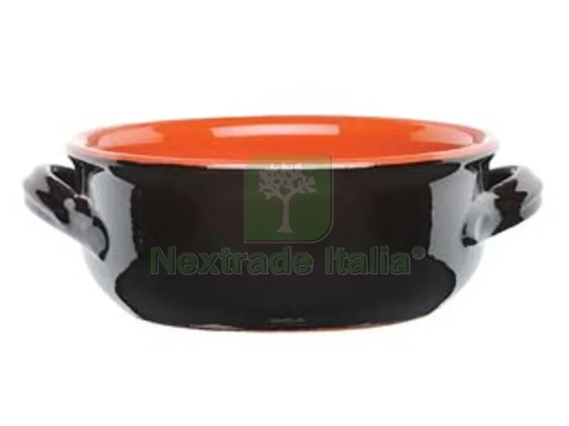 tegame in terracotta 2 manici bicolore - cm.36 — Casalinghi e organizzazione — rif. FERX.FER308823