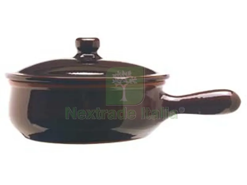 2PZ casseruola in terracotta brunella con coperchio - cm.16 — Cucina e coltelleria — rif. FERX.FER308892 2PZ casseruola in terracotta brunella con coperchio - cm.16 — Cucina e coltelleria — rif. FERX.FER308892