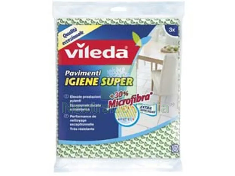 5PZ Vileda Panno Pavimenti Igiene Super PZ.3 CM.50X45 — Casalinghi e organizzazione — rif. FERX.FER309448