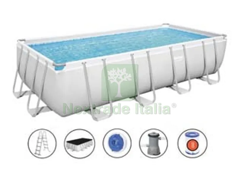 piscina power steel rettangolare telaio portante cm.488x244x122h. - kg.95,5- lt.11.532 -filtro cartuccia (art.56670) — Tempo libero outdoor — rif. FERX.FER310130