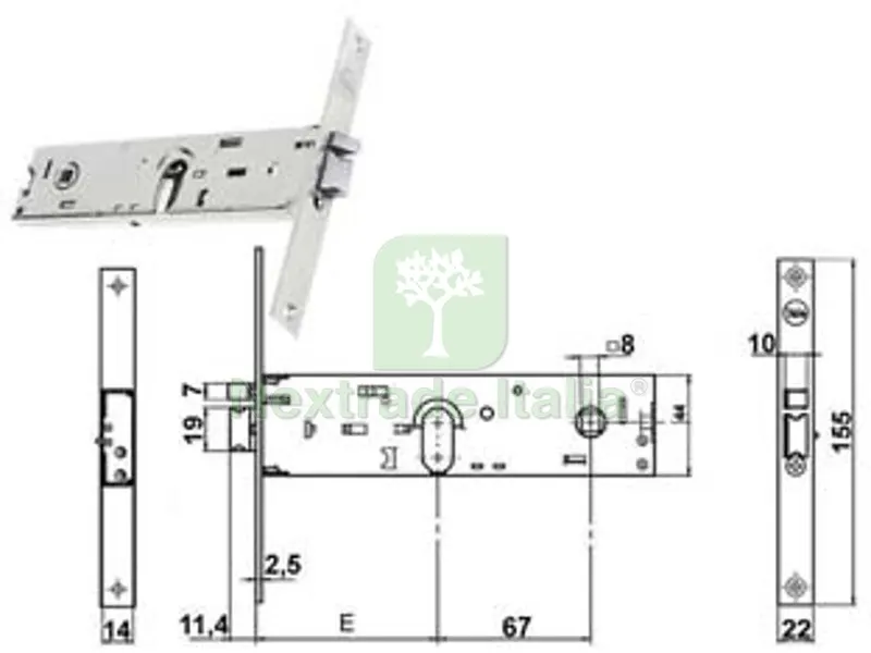 Elettroserratura Infilare per Fasce Solo Scrocco MM.44 H 85900 - mm.70 (Y8590070080VNE) — Serrature e cilindri — rif. FERX.FER311410 Elettroserratura Infilare per Fasce Solo Scrocco MM.44 H 85900 - mm.70 (Y8590070080VNE) — Serrature e cilindri — rif. FERX.FER311410