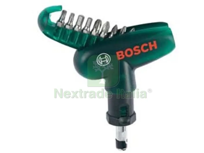 set inserti con 9 bit e cacciavite a cricchetto — Cacciaviti e giraviti — rif. FERX.FER312035