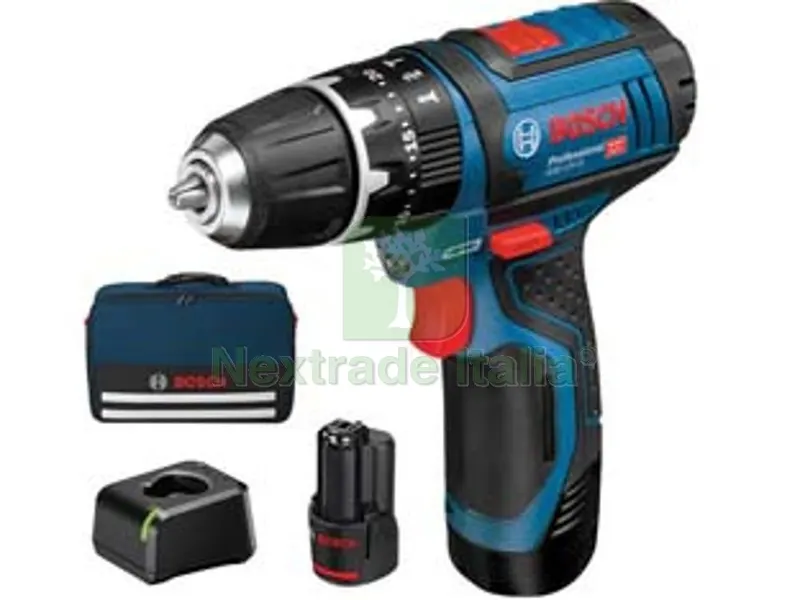 TRAPANO AVVITATORE PERCUSS. 2 BATT. LITIO 12V MANDATE MM.10 (GSB 12V-15) - 2 BATTERIE AL LITIO DA 2,0 AH — Trapani e avvitatori — rif. FERX.FER312295 TRAPANO AVVITATORE PERCUSS. 2 BATT. LITIO 12V MANDATE MM.10 (GSB 12V-15) - 2 BATTERIE AL LITIO DA 2,0 AH — Trapani e avvitatori — rif. FERX.FER312295