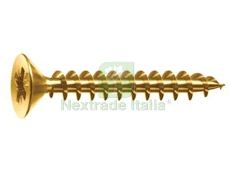 500PZ VITI PANEL-VIT TESTA SVASATA PIANA ACCIAIO OTTONATO - ? mm.3x20 — Viti — rif. FERX.FER313049