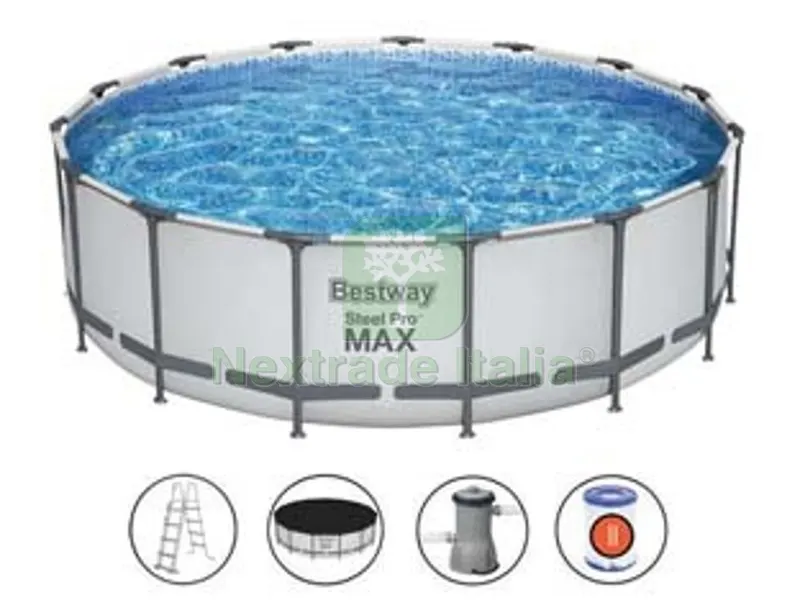 piscina steel pro max tonda telaio portante cm.457x122h. - kg.65,3 - lt.16.015 -filtro cartuccia(art.56438) — Tempo libero outdoor — rif. FERX.FER313810