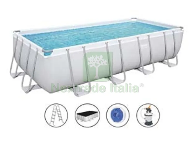 piscina power steel rettangolare telaio portante cm.488x244x122h. - kg.100,1- lt.11.532 - filtro sabbia (art.56671) — Tempo libero outdoor — rif. FERX.FER314442 piscina power steel rettangolare telaio portante cm.488x244x122h. - kg.100,1- lt.11.532 - filtro sabbia (art.56671) — Tempo libero outdoor — rif. FERX.FER314442