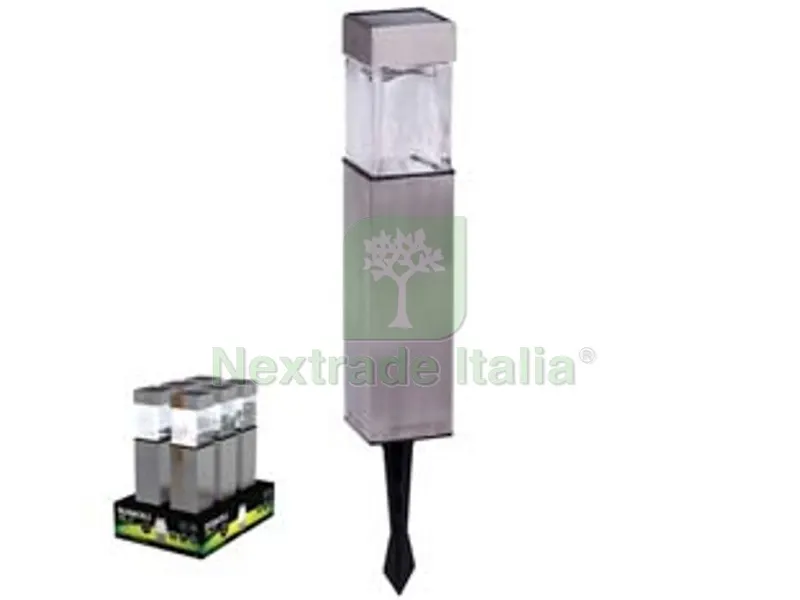 6PZ lampada solare led square in espositore - mm.58x58x396,5h. - 5 lumen — Illuminazione — rif. FERX.FER314510