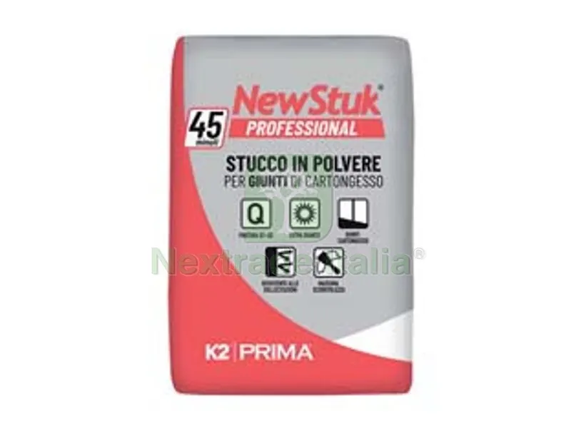 4PZ K2 Newstuk Professional Stucco per Cartongesso in Polvere in Sacco - Kg.5 — Isolanti e reti — rif. FERX.FER315517 4PZ K2 Newstuk Professional Stucco per Cartongesso in Polvere in Sacco - Kg.5 — Isolanti e reti — rif. FERX.FER315517