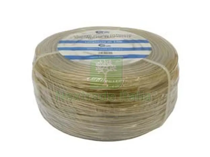 CAVETTO ACCIAIO OTTONATO RIVESTITO IN PVC TRASPARENTE - ? mm.4,4 rt da mt.100 — Fili, cavetti e catene metalliche — rif. FERX.FER317221 CAVETTO ACCIAIO OTTONATO RIVESTITO IN PVC TRASPARENTE - ? mm.4,4 rt da mt.100 — Fili, cavetti e catene metalliche — rif. FERX.FER317221