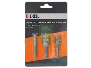5PZ INSERTI ADATTATORI PER BUSSOLA MM.50 1/4 - 3/8 - 1/2 SET PEZZI 3 — Chiavi e bussole — rif. FERX.FER317320 5PZ INSERTI ADATTATORI PER BUSSOLA MM.50 1/4 - 3/8 - 1/2 SET PEZZI 3 — Chiavi e bussole — rif. FERX.FER317320