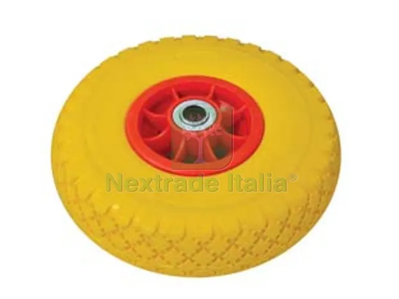 Ruota per Carrello PU Piena MM.260 Cerchio Plastica - ? mm.260x85 foro mm.20 — Ruote e rotelle — rif. FERX.FER318556 Ruota per Carrello PU Piena MM.260 Cerchio Plastica - ? mm.260x85 foro mm.20 — Ruote e rotelle — rif. FERX.FER318556