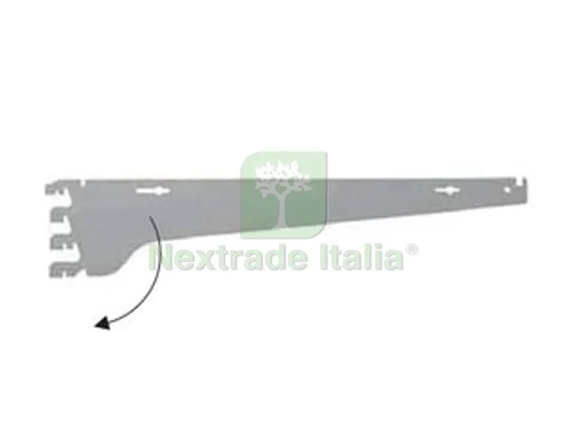 Mensola 4 Ganci Inclinabile 13? Passo 25 4A Verniciata Grigio RAL 7035 - mm.500 portata kg.80 a coppia — Arredo — rif. FERX.FER320733