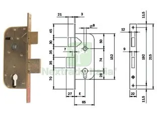 2PZ Serrature Infilare per Cancelli CAT.+SCROCCO Separato Profilo Europ. 630 - MM.35 (630350) — Serrature e cilindri — rif. FERX.FER321181 2PZ Serrature Infilare per Cancelli CAT.+SCROCCO Separato Profilo Europ. 630 - MM.35 (630350) — Serrature e cilindri — rif. FERX.FER321181