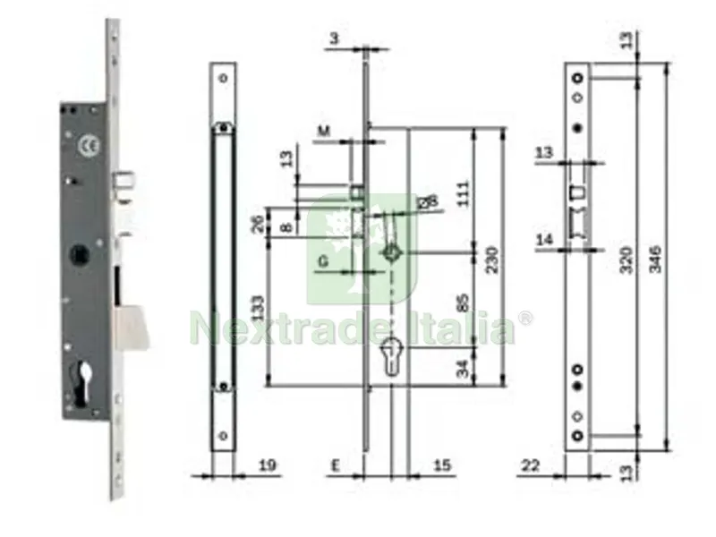 elettroserratura infilare montanti con caten. quadro e scrocco 78180 - mm.25 (781802252) — Serrature e cilindri — rif. FERX.FER321686 elettroserratura infilare montanti con caten. quadro e scrocco 78180 - mm.25 (781802252) — Serrature e cilindri — rif. FERX.FER321686