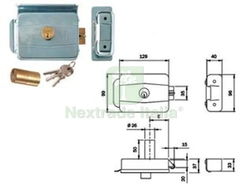 elettroserratura per cancelli con tetto reversibile 505 - mm.60 (505604) — Serrature e cilindri — rif. FERX.FER321716 elettroserratura per cancelli con tetto reversibile 505 - mm.60 (505604) — Serrature e cilindri — rif. FERX.FER321716