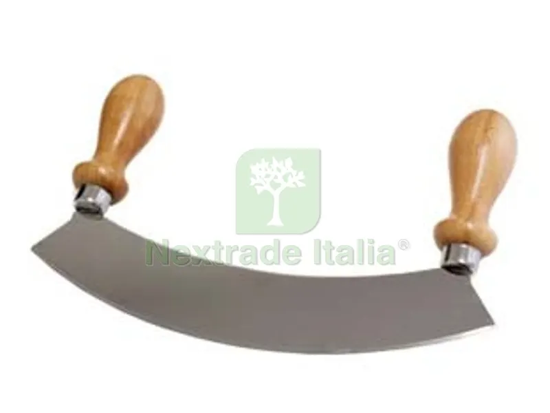 Mezzaluna in Accio Inox con Manico in Legno - cm.25x4,5x15h. — Attrezzi da giardino — rif. FERX.FER322805 Mezzaluna in Accio Inox con Manico in Legno - cm.25x4,5x15h. — Attrezzi da giardino — rif. FERX.FER322805