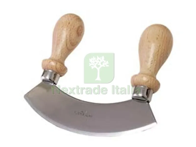 Mezzaluna in Accio Inox con Manico in Legno - cm.14x3,5x12h. — Attrezzi da giardino — rif. FERX.FER322812 Mezzaluna in Accio Inox con Manico in Legno - cm.14x3,5x12h. — Attrezzi da giardino — rif. FERX.FER322812