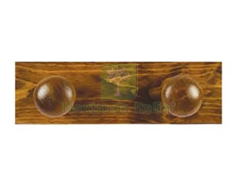 Appendiabiti in Legno 2 Posti Noce - cm.9x29 — Casalinghi e organizzazione — rif. FERX.FER323024