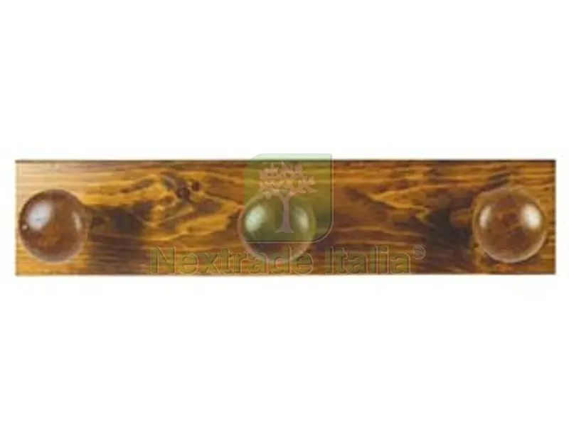 Appendiabiti in Legno 3 Posti Noce - cm.9x44 — Casalinghi e organizzazione — rif. FERX.FER323093 Appendiabiti in Legno 3 Posti Noce - cm.9x44 — Casalinghi e organizzazione — rif. FERX.FER323093
