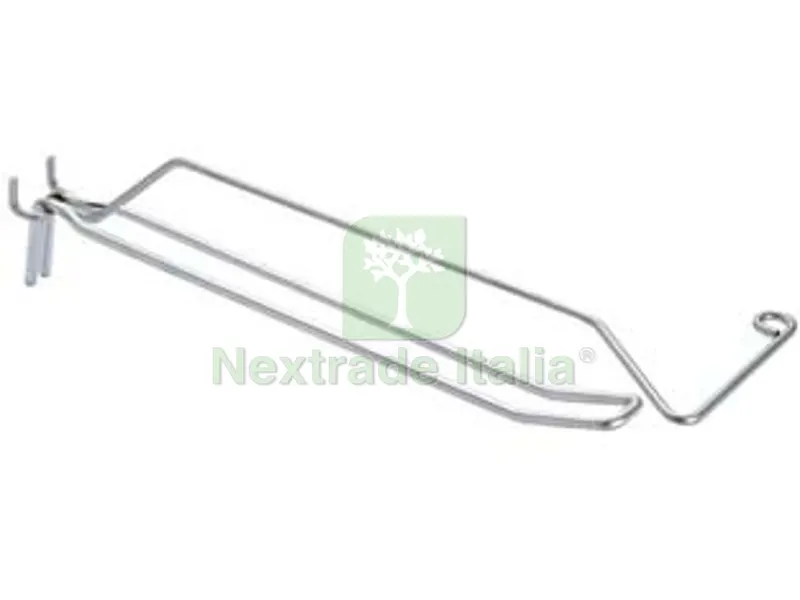10PZ Ganci a 2 Fili con Portaprezzi per Pannelli Forati - ? mm.3,8x5x300 l. — Casalinghi e organizzazione — rif. FERX.FER323222