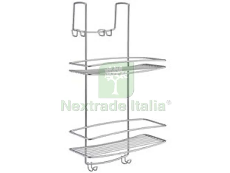 SUPPORTO PORTAFLACONI A 2 PIANI PER DOCCIA A SELLA SERIE ONDA - cm.26x20x58 — Accessori bagno — rif. FERX.FER324304 SUPPORTO PORTAFLACONI A 2 PIANI PER DOCCIA A SELLA SERIE ONDA - cm.26x20x58 — Accessori bagno — rif. FERX.FER324304