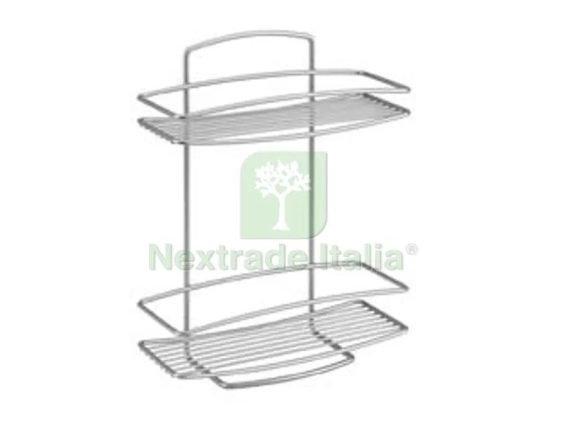 Mensola Rettangolare a 2 Piani Serie Onda - cm.26x11x35 — Arredo — rif. FERX.FER324342