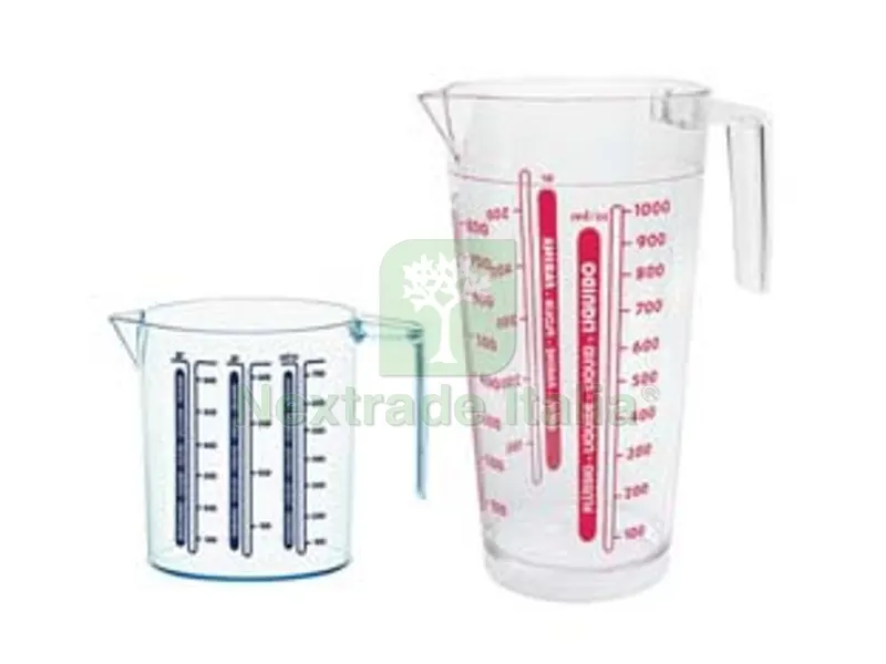 6PZ CARAFFA GRADUATA CON MANICO - grande lt.1 - ? cm.11x21h. — Cristalleria e tavola — rif. FERX.FER326179