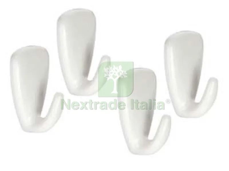 6PZ GANCIO ADESIVO PICCOLO IN PLASTICA PZ.4 "PRESTO" - cm.2x3 — Accessori bagno — rif. FERX.FER326858 6PZ GANCIO ADESIVO PICCOLO IN PLASTICA PZ.4 "PRESTO" - cm.2x3 — Accessori bagno — rif. FERX.FER326858