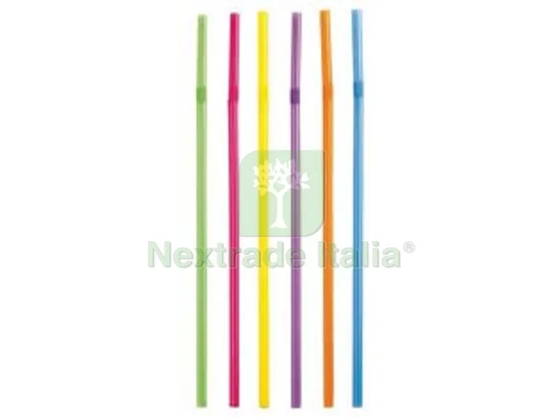 8PZ Cannuccia in Plastica con Snodo Flessibile per Bevanda PZ.40 "mydrink" - cm.24 — Casalinghi e organizzazione — rif. FERX.FER327077