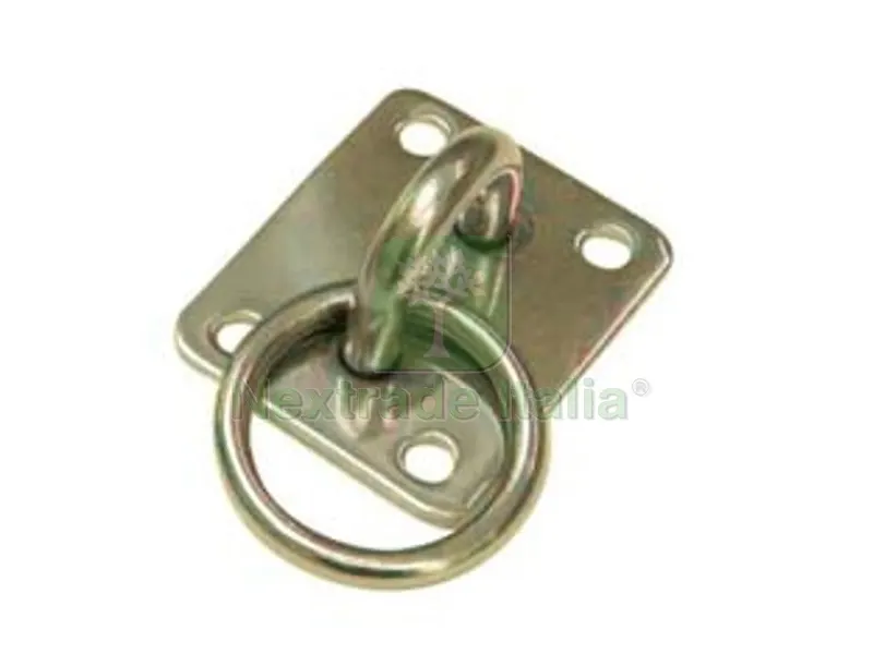 24PZ Cavallotto Quadro a Maniglia Tonda con Anello Saldato - mm.60x50x3 — Ganci, moschettoni e anelli — rif. FERX.FER329590