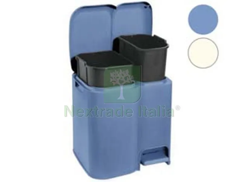 Pattumiera Differenziata "patty 2" - cm.39x32,5x41h. lt.13+8 azzurra — Casalinghi e organizzazione — rif. FERX.FER330787 Pattumiera Differenziata "patty 2" - cm.39x32,5x41h. lt.13+8 azzurra — Casalinghi e organizzazione — rif. FERX.FER330787