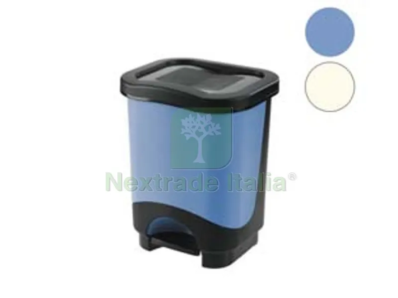 4PZ Pattumiera "idea" Apertura a Pedale Telaio Colore Nero - cm.31,6x27x6x41h. lt.18 secchio panna — Casalinghi e organizzazione — rif. FERX.FER330916