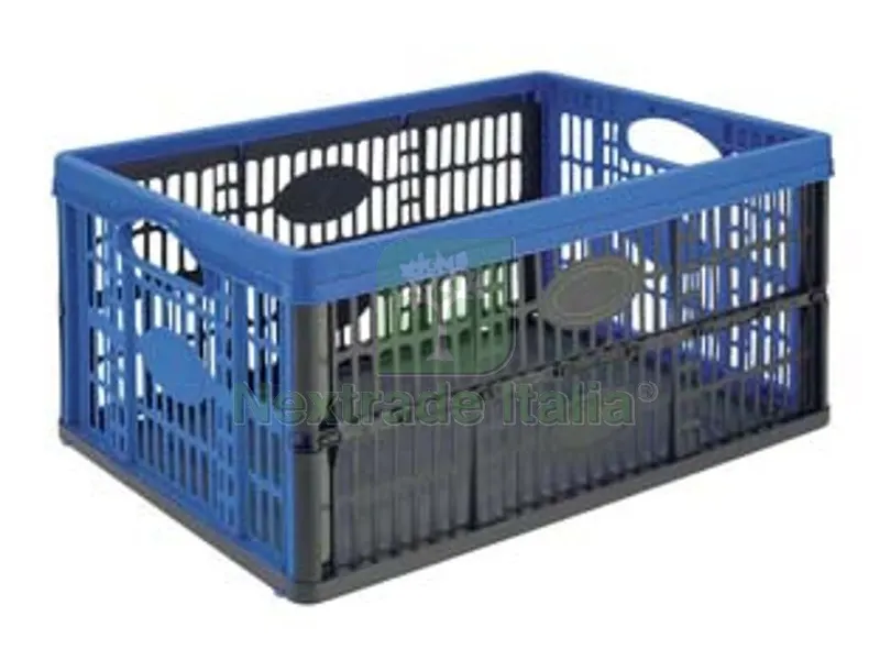 Cesto Pieghevole Voila' Colore Nero/Azzurro - cm.47,5x35x4,3-23,6h. lt.32 — Casalinghi e organizzazione — rif. FERX.FER331043