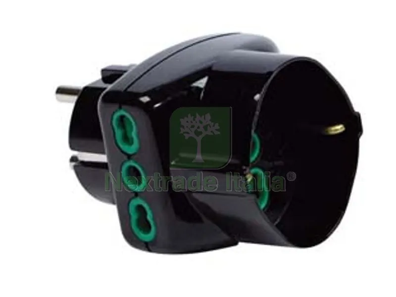 Adattatore Triplo 2 Poli + Terra Schuko Bipasso Spina Schuko — Illuminazione — rif. FERX.FER333368