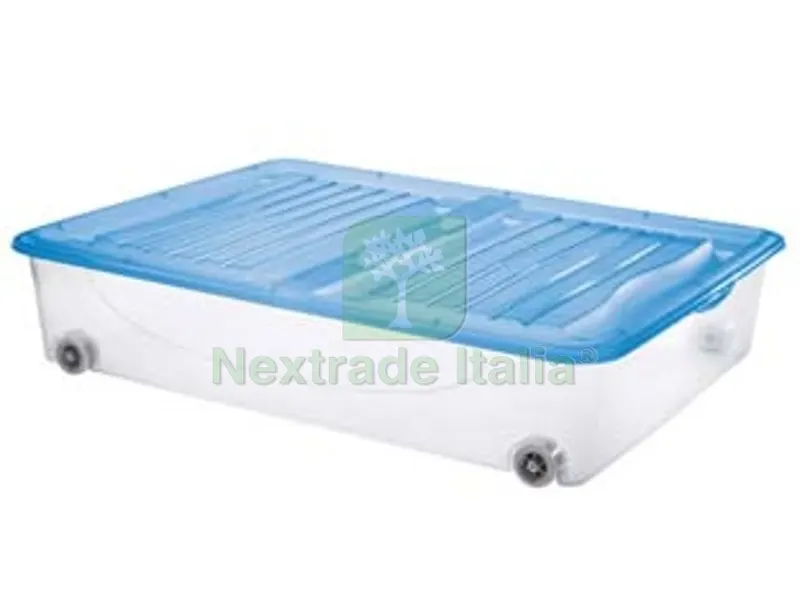 Contenitore "dodo's STOCK-BOX" con Coperchio e Ruote - cm.79x59x16,8h. lt.54 — Casalinghi e organizzazione — rif. FERX.FER333399