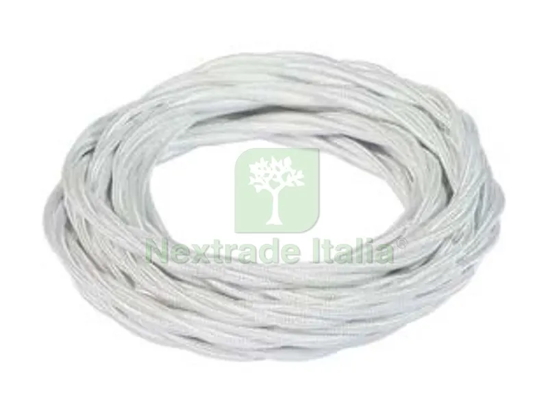 50MT Porcellana Cavo Elettrico Treccia in Seta Bianco Termoretraibile 3 x mmq.0,75 colore bianco 93906 — Cavi e fili — rif. FERX.FER333450
