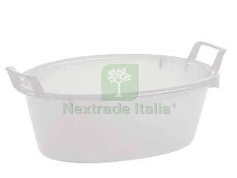 3PZ BACINELLA OVALE IN POLIETILENE BIANCA - ? cm.50x18 da lt.16 — Teli e film di protezione — rif. FERX.FER329477