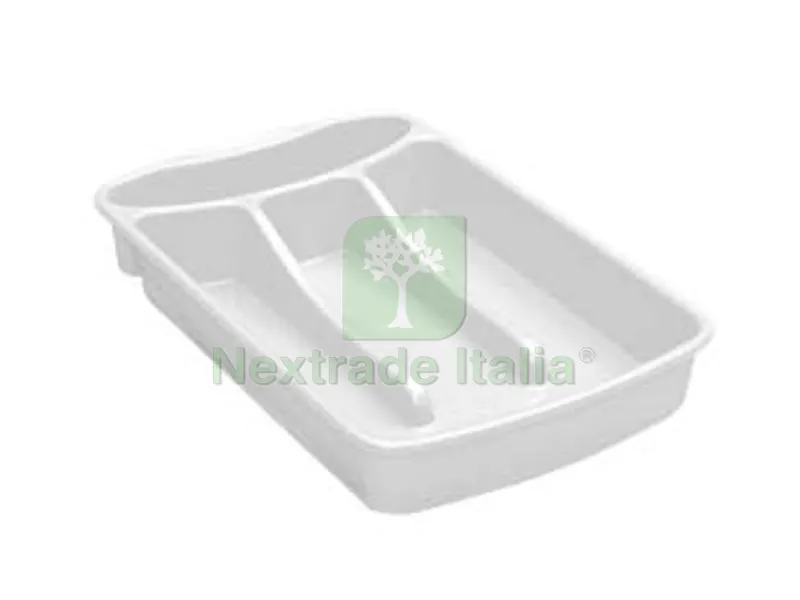 6PZ Portaposate 4 Posti Linea Primavera in Polipropilene Colore Bianco - cm.18x31x4,5h. — Casalinghi e organizzazione — rif. FERX.FER333887